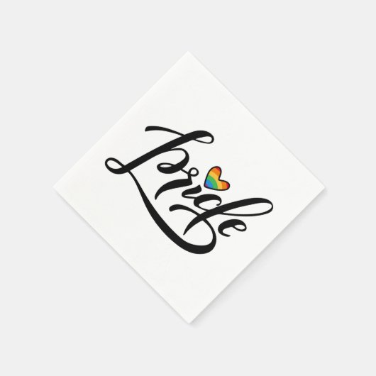 Pride Script Heart Serviette (Ecke)
