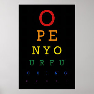 PRIDE-Sehtest-Tafel-Kunstposter Lustiger LGBTQ+-Sl Poster
