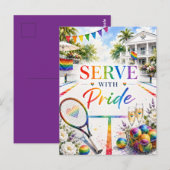 Pride Serve With Pride Regenbogen Tennis Postkarte (Vorne/Hinten)