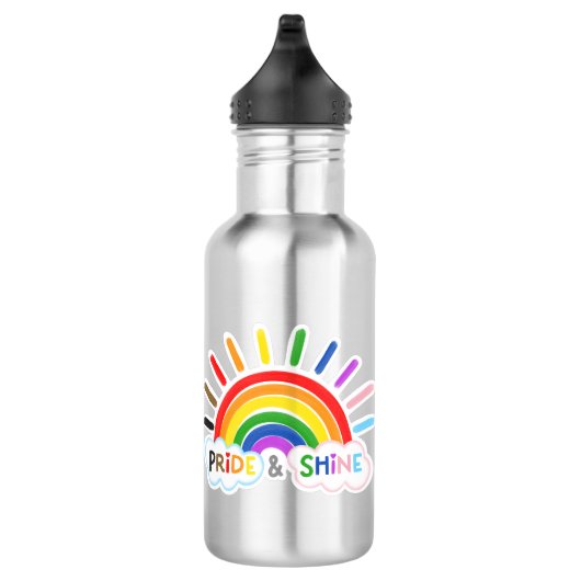 Pride & Shine LGBTQ+ Rainbow Sunrise Happy Edelstahlflasche (Rechts)