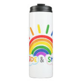 Pride & Shine LGBTQ+ Rainbow Sunrise Happy Thermosbecher (Vorderseite)