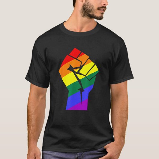 Pride Shirt LGBTQ Rainbow Fist Resist Apparel (Vorderseite)
