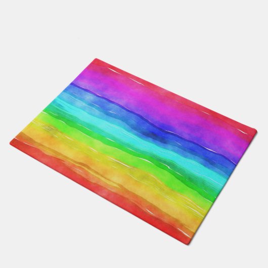 Pride-Symbol-Flagge für ein Leben in Diskriminieru Fußmatte (Schrägansicht)