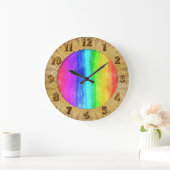 Pride-Symbol-Flagge für ein Leben in Diskriminieru Große Wanduhr (Zuhause)