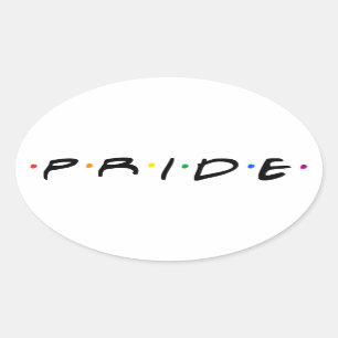 PRIDE-T - Shirt der 90er Jahre Ovaler Aufkleber