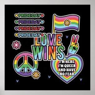 Pride-Tag. Liebe siegt. Ich bin queerer und habe k Poster