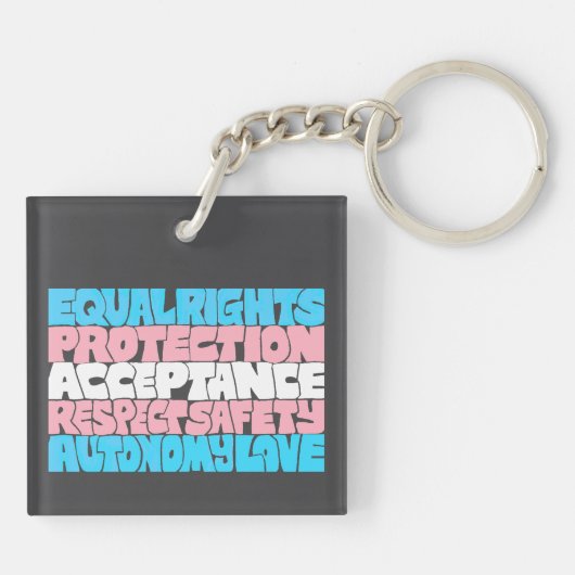 PRIDE Trans-Flag LGBT personalisierter Name oder T Schlüsselanhänger (Rückseite)