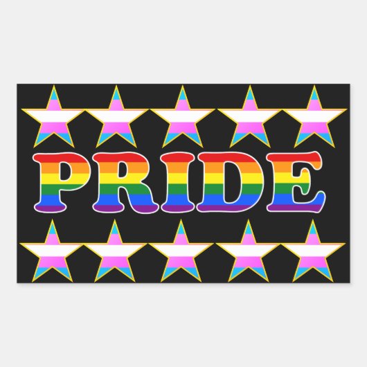 PRIDE Trans Pride Stars Rechteckiger Aufkleber (Vorderseite)