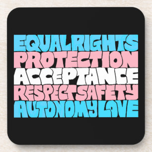 PRIDE Trans Rechte Wort "Art Flag LGBT Anführungsg Getränkeuntersetzer