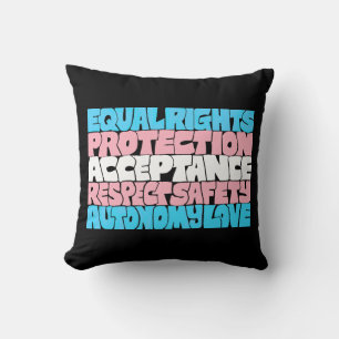 PRIDE Trans Rechte Wort "Art Flag LGBT Anführungsg Kissen
