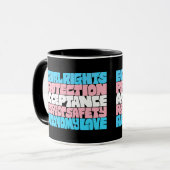 PRIDE Trans Rechte Wort "Art Flag LGBT Anführungsg Tasse (Vorderseite Links)