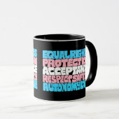PRIDE Trans Rechte Wort "Art Flag LGBT Anführungsg Tasse (VorderseiteRechts)