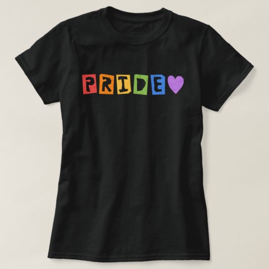 Pride Typografy Rainbow T - Shirt (Design vorne)