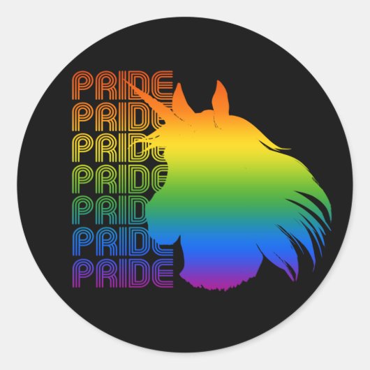 Pride Unicorn T - Shirt Runder Aufkleber (Vorderseite)