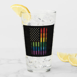 Pride USA Amerika abgenutzte Regenbogenflagge LGBT Glas