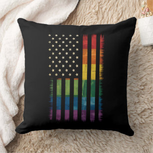 Pride USA Amerika abgenutzte Regenbogenflagge LGBT Kissen