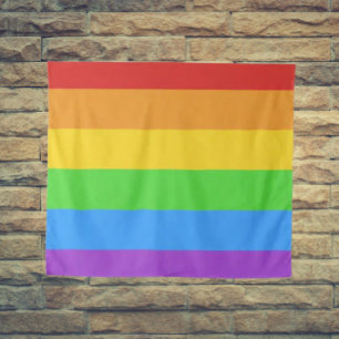 Pride Wave: Regenbogenflagge Wandteppich