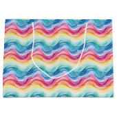 Pride Wavy Rainbow Stripes Pattern Große Geschenktüte (Vorderseite)