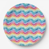 Pride Wavy Rainbow Stripes Pattern Summer Pappteller (Vorderseite)