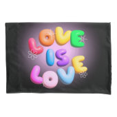 Prideful Comfort: Liebe ist Liebe 3D Regenbogen Kissenbezug (Vorderseite-Links)