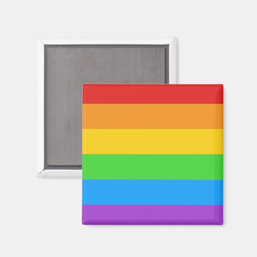 Prideful Square: Regenbogenflagge Magnet (Vorderseite/Rückseite)