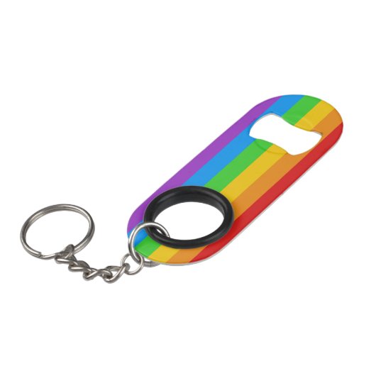 PridePop: Rainbow Pride Stainless Steel Mini Flaschenöffner (Vorderseite Schrägansicht)