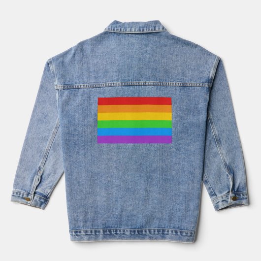 PrideThreads: Regenbogenflagge Jeansjacke (Rückseite)