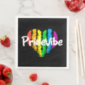 PrideVibe Herz: Feste schwarze Papiertücher Serviette (Beispiel)