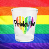 PrideVibe Logo Rainbow Herz Schnapsglas
