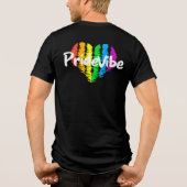 PrideVibe Logo-T-Shirt: Feine Vorderseite, fett hi Tri-Blend Shirt (Rückseite)