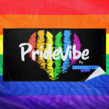 PrideVibe Rainbow Heart Beach Handtuch: Bold & Pro