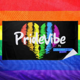 PrideVibe Rainbow Heart Beach Handtuch: Bold & Pro Strandtuch