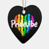 PrideVibe Rainbow Heart: Zeitloser Stolz Keramik Ornament (Links)