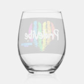PrideVibe Rainbow: Sip with Pride Weinglas Ohne Stiel (Rückseite)