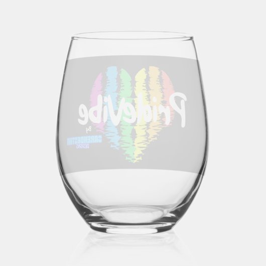 PrideVibe Rainbow: Sip with Pride Weinglas Ohne Stiel (Rückseite)