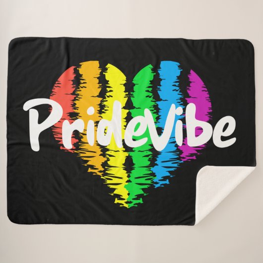 PrideVibe: sich selbst in Regenbogenherz wackeln Sherpadecke (Vorderseite (Horizontal))