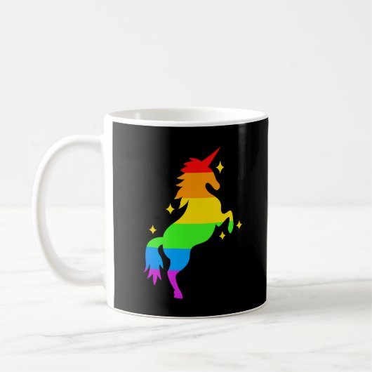 PrideVibe Unicorn Regenbogen Kaffeetasse (Links)