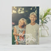 Priecigus Ziemassvetkus Script Foto Gruß Karte (Stehend Vorderseite)
