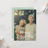 Priecigus Ziemassvetkus Script Foto Gruß Karte (Vorderseite/Rückseite Beispiel)