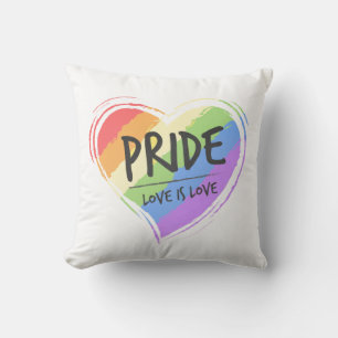 Priese Liebe ist Liebe Regenbogen Herz Kissen