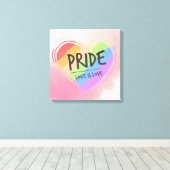 Priese Liebe ist Liebe Regenbogen Herz Leinwanddruck (Insitu (Holzboden))