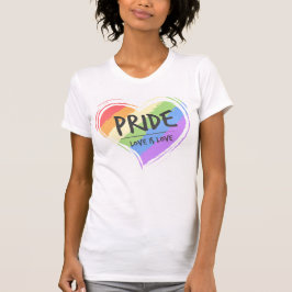 Priese Liebe ist Liebe Regenbogen Herz T-Shirt