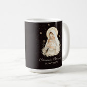 Priest Christmas Blessings Madonna Child Black Kaffeetasse (VorderseiteRechts)