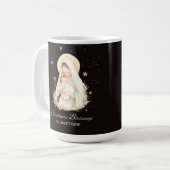 Priest Christmas Blessings Madonna Child Black Kaffeetasse (Vorderseite Links)