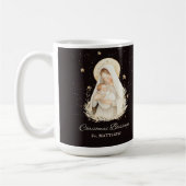 Priest Christmas Blessings Madonna Child Black Kaffeetasse (Links)