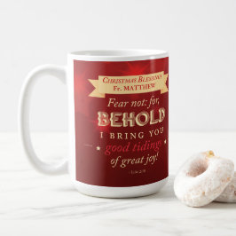 Priest Christmas Blessings Red, Gold Stars Kaffeetasse