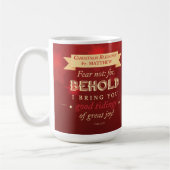 Priest Christmas Blessings Red, Gold Stars Kaffeetasse (Links)