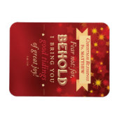 Priest Christmas Blessings Red, Gold Stars Magnet (Horizontal)