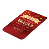 Priest Christmas Blessings Red, Gold Stars Magnet (Linke Seite)
