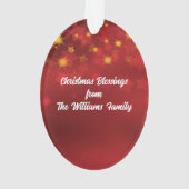 Priest Christmas Blessings Red, Gold Stars Ornament (Rückseite)